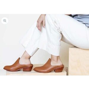 Fortress Of Inca Michelle Block Heel Mules Caramel Brown Leather EU 36 US 6